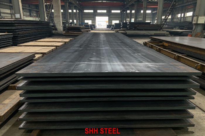 Close view of ASTM A131 EH40 hull structural steel plate, ASTM A131/A131M