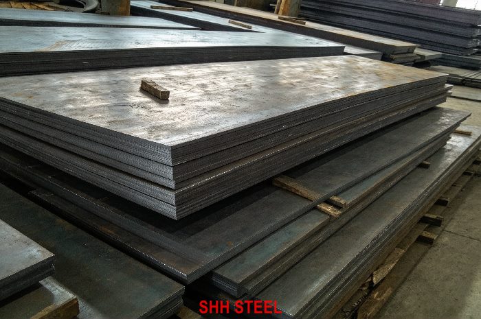 Close view of BV AH460 hull structural steel plate, Bureau Veritas (BV) rules