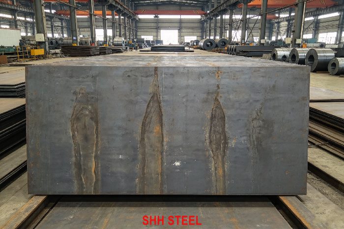 Close view of BV AH550 hull structural steel plate, Bureau Veritas (BV) rules