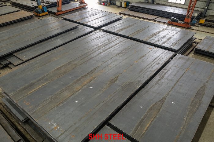 Close view of BV DH620 hull structural steel plate, Bureau Veritas (BV) rules