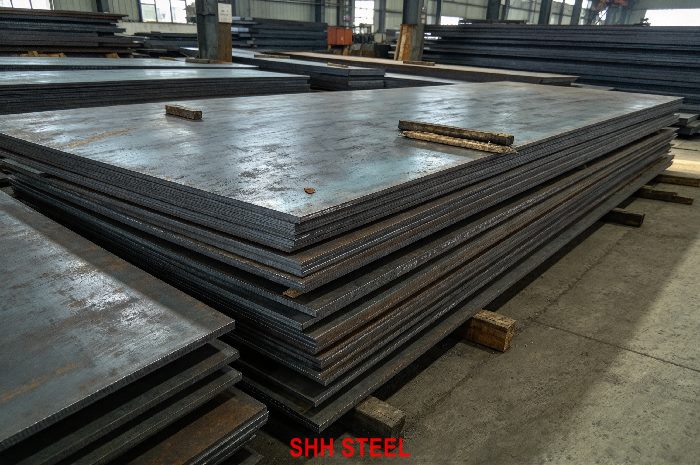 Close view of BV EH32 hull structural steel plate, Bureau Veritas (BV) rules