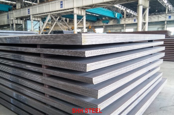 Close view of BV EH40 hull structural steel plate, Bureau Veritas (BV) rules