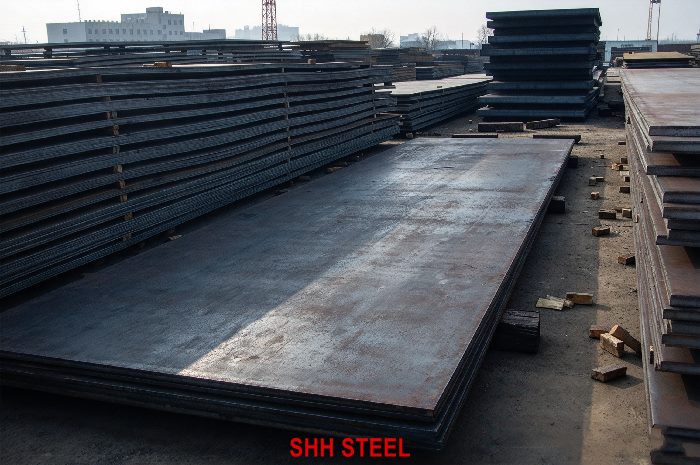 Close view of BV EH550 hull structural steel plate, Bureau Veritas (BV) rules