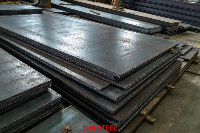 Close view of BV Grade E hull structural steel plate, Bureau Veritas (BV) rules