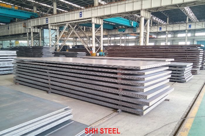 Close view of LR AH42 hull structural steel plate, Lloyd's Register (LR) rules