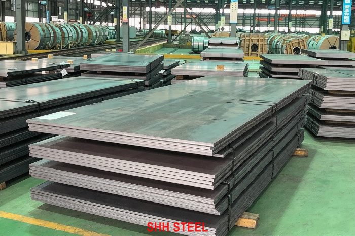 Close view of LR AH55 hull structural steel plate, Lloyd's Register (LR) rules