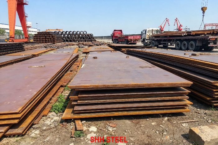 Close view of LR DH40 hull structural steel plate, Lloyd's Register (LR) rules