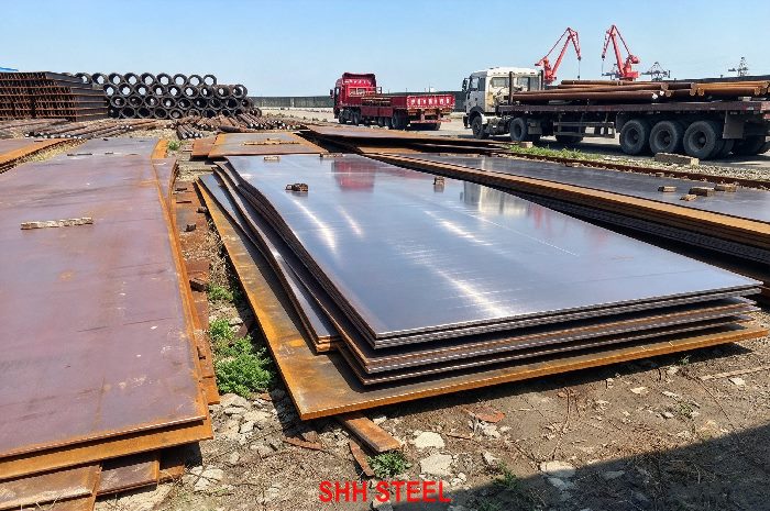 Close view of LR EH36 hull structural steel plate, Lloyd's Register (LR) rules