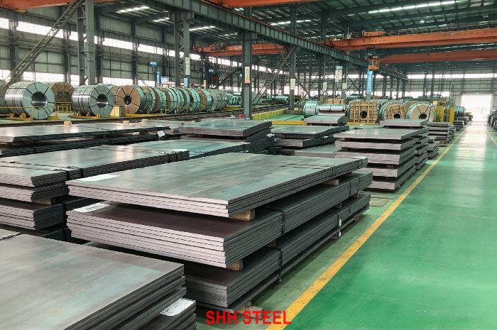Close view of LR EH46 hull structural steel plate, Lloyd's Register (LR) rules