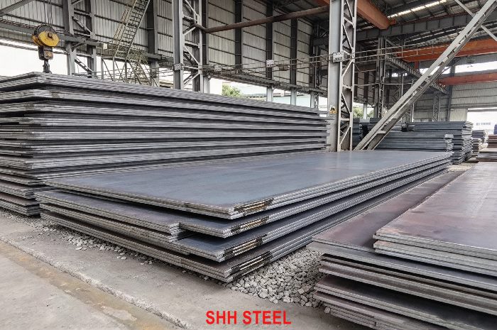 Close view of LR FH32 hull structural steel plate, Lloyd's Register (LR) rules