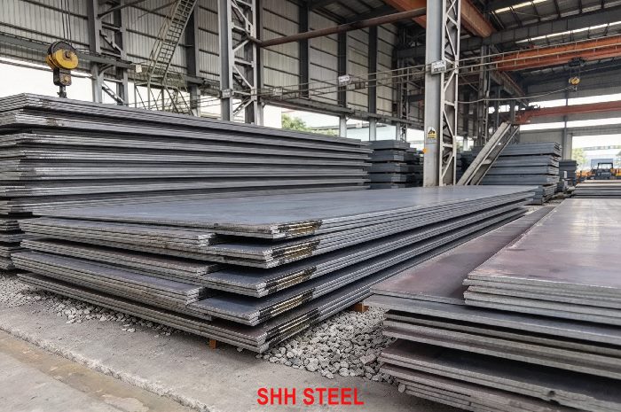 Close view of LR FH42 hull structural steel plate, Lloyd's Register (LR) rules