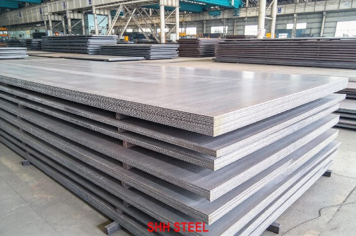 Close view of LR FH55 hull structural steel plate, Lloyd's Register (LR) rules